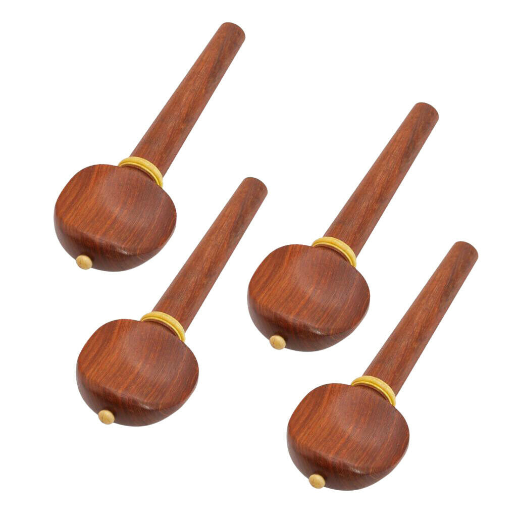 4 Pieces Stringed Instrument Cello Tuning Pegs Redwood Accessories