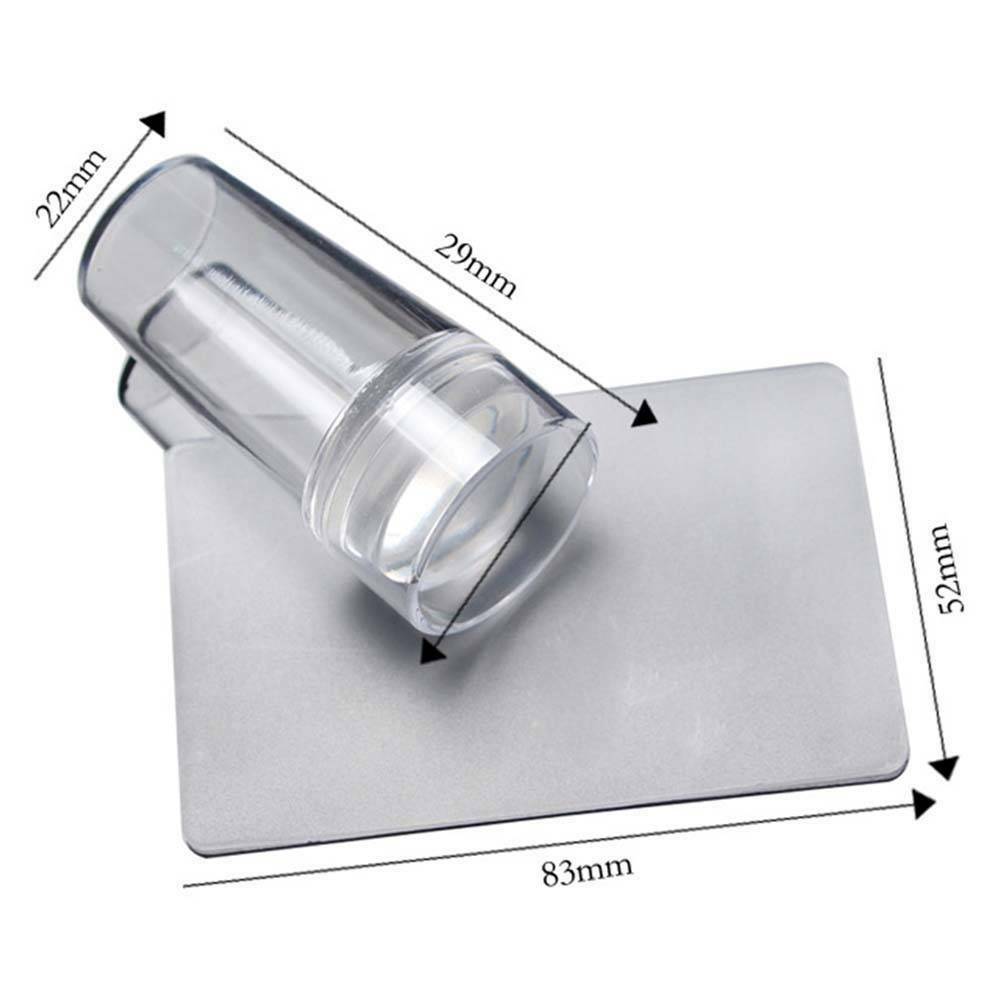 Clear Silicone Nail Art Stamping Jelly Silicone & Scraper Decors Plate Manicure!