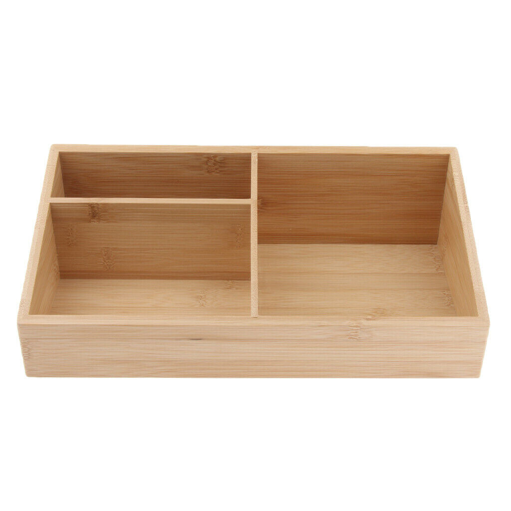 2 Pcs Wood Makeup Storage Organizer Cosmetic Storage Box For Neat Countertop