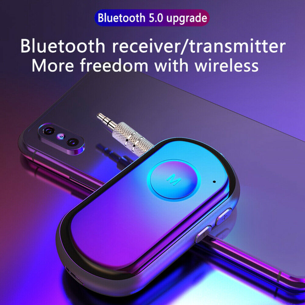 Wireless Bluetooth 5.0 Transmitter Receiver 3.5mm Aux Stereo Audio Adapter 2IN1