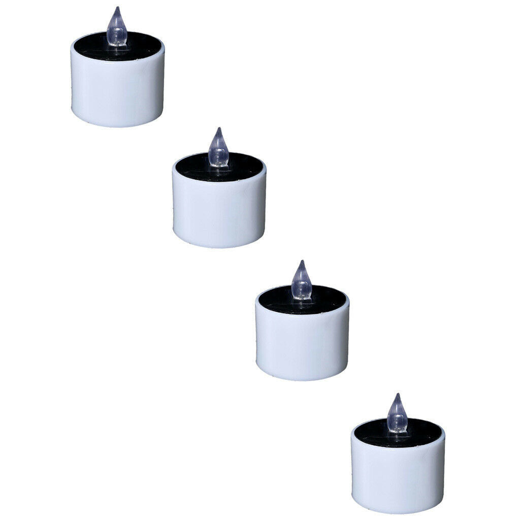 4x Solar Flameless LED Candle Tea Light for Wedding Memorial Bar Home Decor