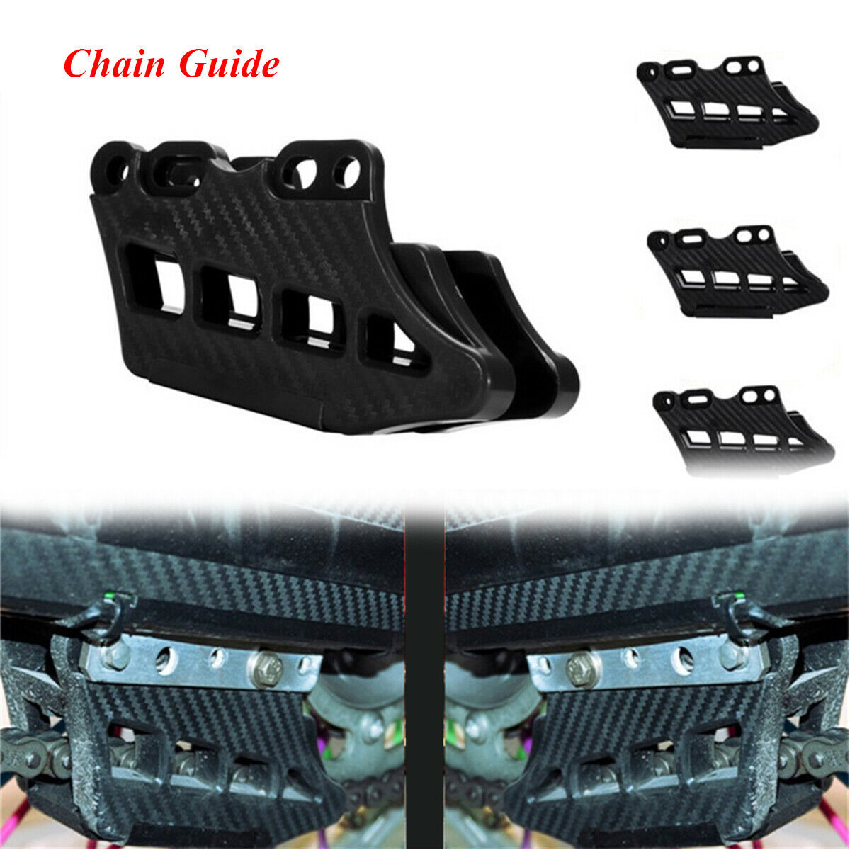 Carbon Fiber Color Plastic Chain Guide Box Protective Cover For Most Motorcycles