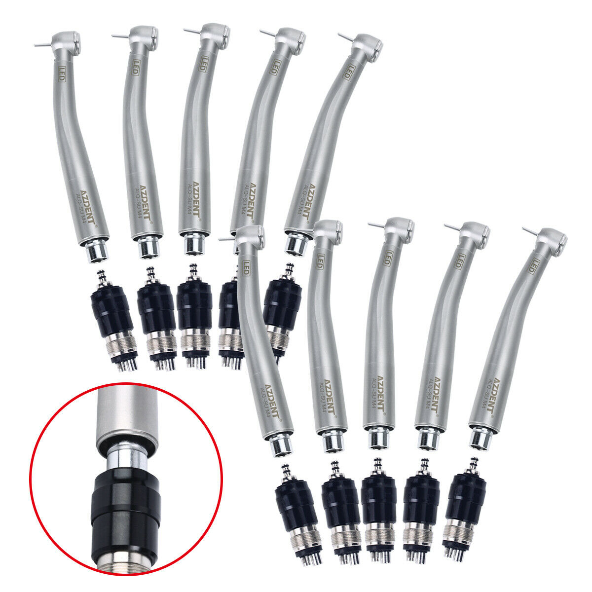 10X NSK Style Dental LED E-generator High Speed Optic Handpiece Quick Coupler 4H