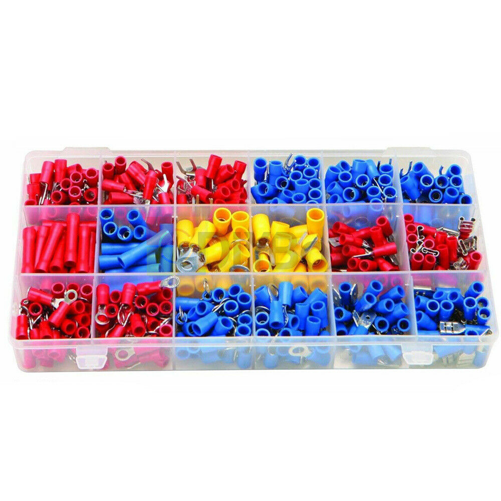 300pcs Assorted Insulated Electrical Wire Cable Terminal Crimp Connector Set PVC