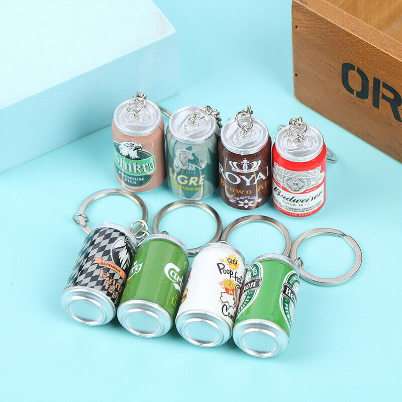 Simulation Beer Cans Keychain Tide Bag Backpack Car Key Pendant KeyringA KX