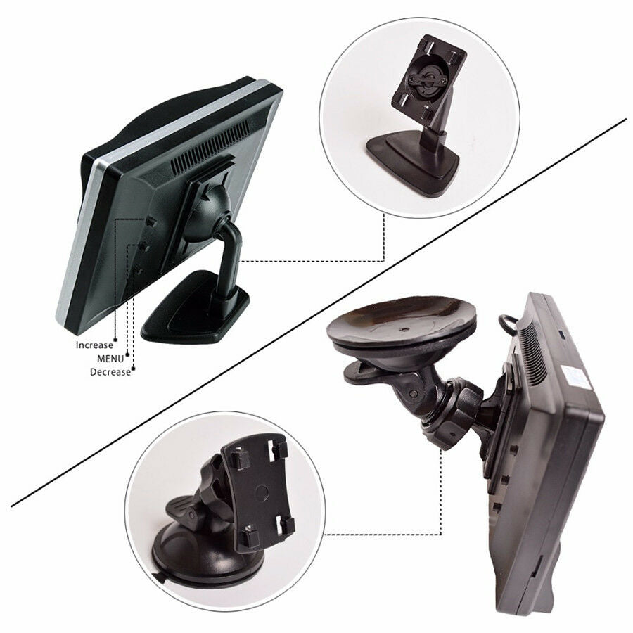 5'' TFT LCD Color HD Monitor+2 Bracket for Car Parking Reverse Backup Camera DVD