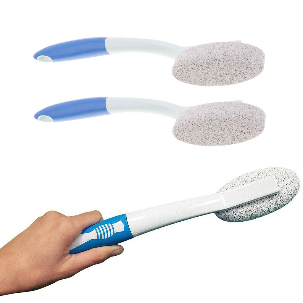 2pcs 35cm Long Handle Pumice Stone Foot Scrubber Hard Dead Skin Remove Tool