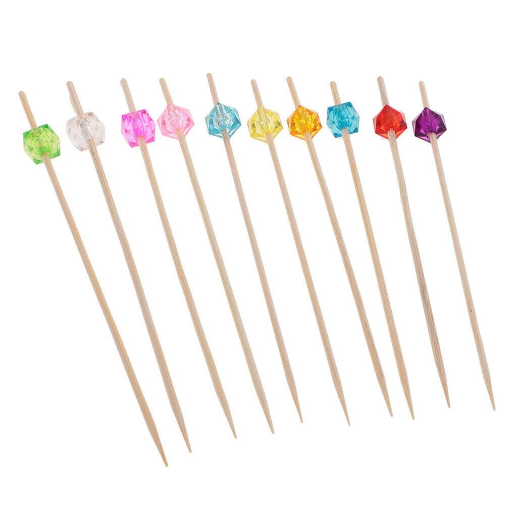 Pieces of 200 Rustic Beads Cocktail Sticks Sandwich Fruit Snacks Toothpick Picks