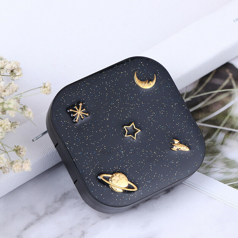 Stars Moon Mini Contact Lens Case Box Container Holder Eye Care Kit Set Mirr_DD