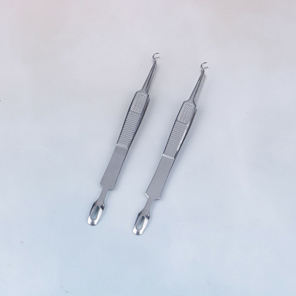 Facial extractor blackhead acne blemish remover tweezers bend curved need.l8