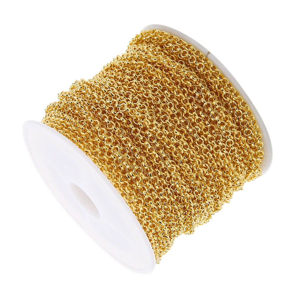 10yds Golden Metal Tail Chain Connectors Charms Anklet Jewelry Findings