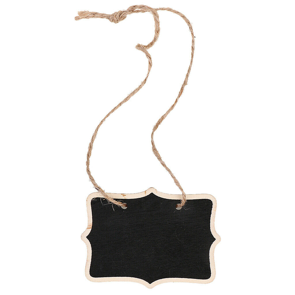 30 Pieces Wooden Plaque sign Hanging Tags Blackboard Chalkboard Memo Party Chalk