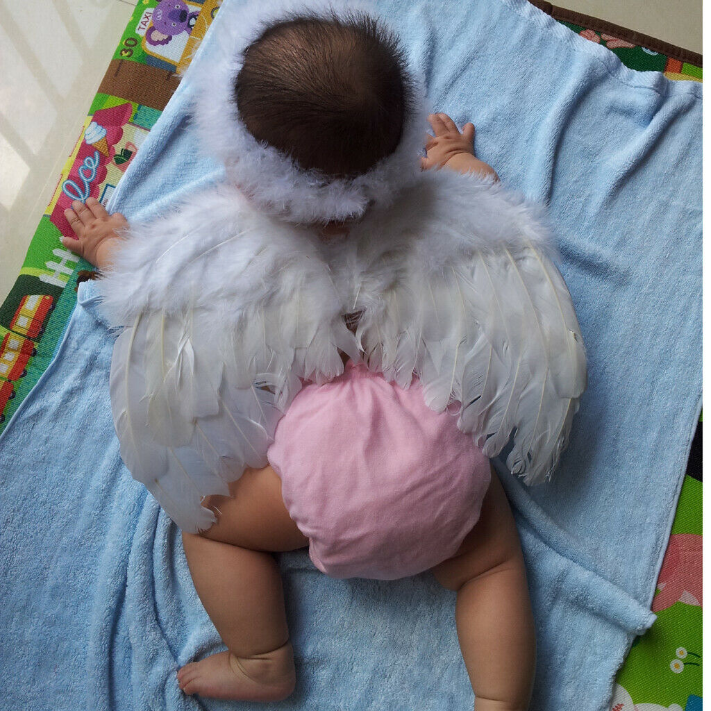 2X Baby Infant Newborn  Angel Wings And Halo Props