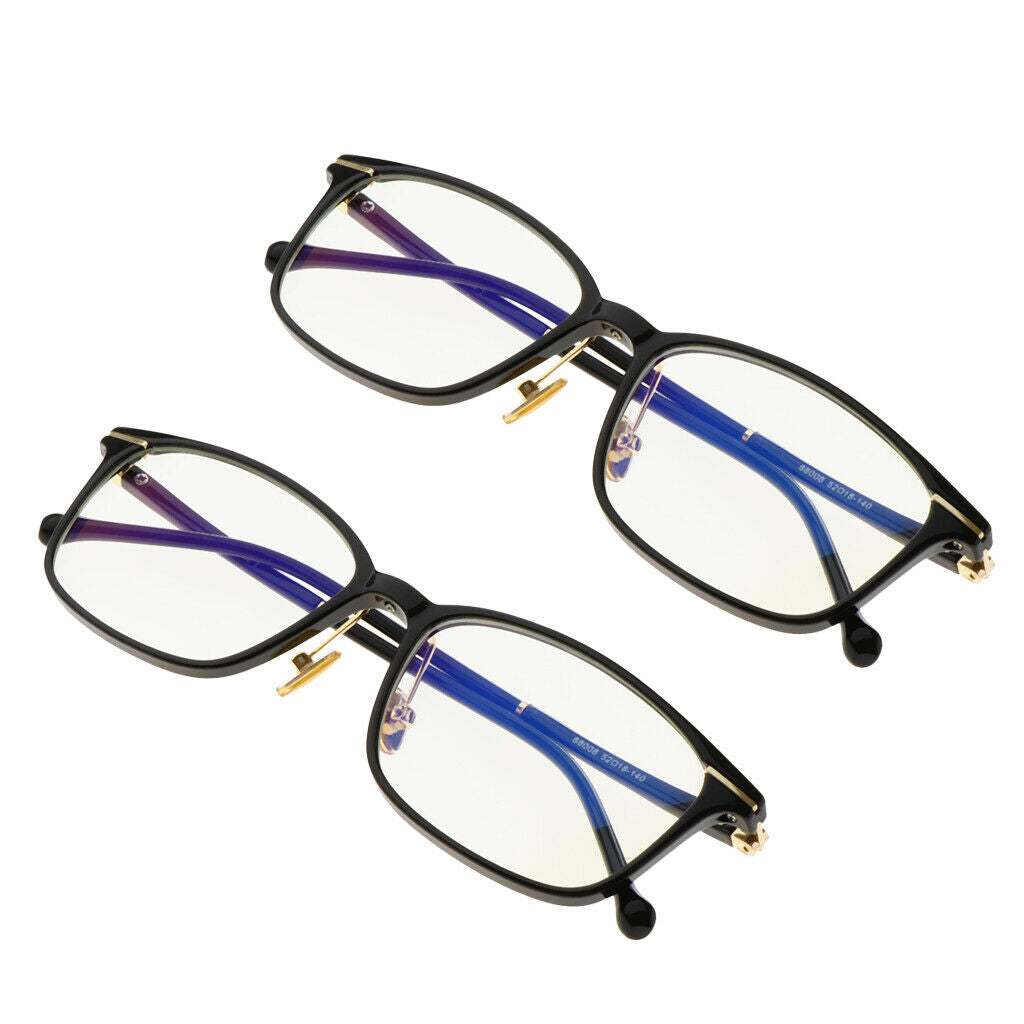 2Pairs Blue Light Blocking Glasses Computer Anti Eyestrain Eyeglass Black