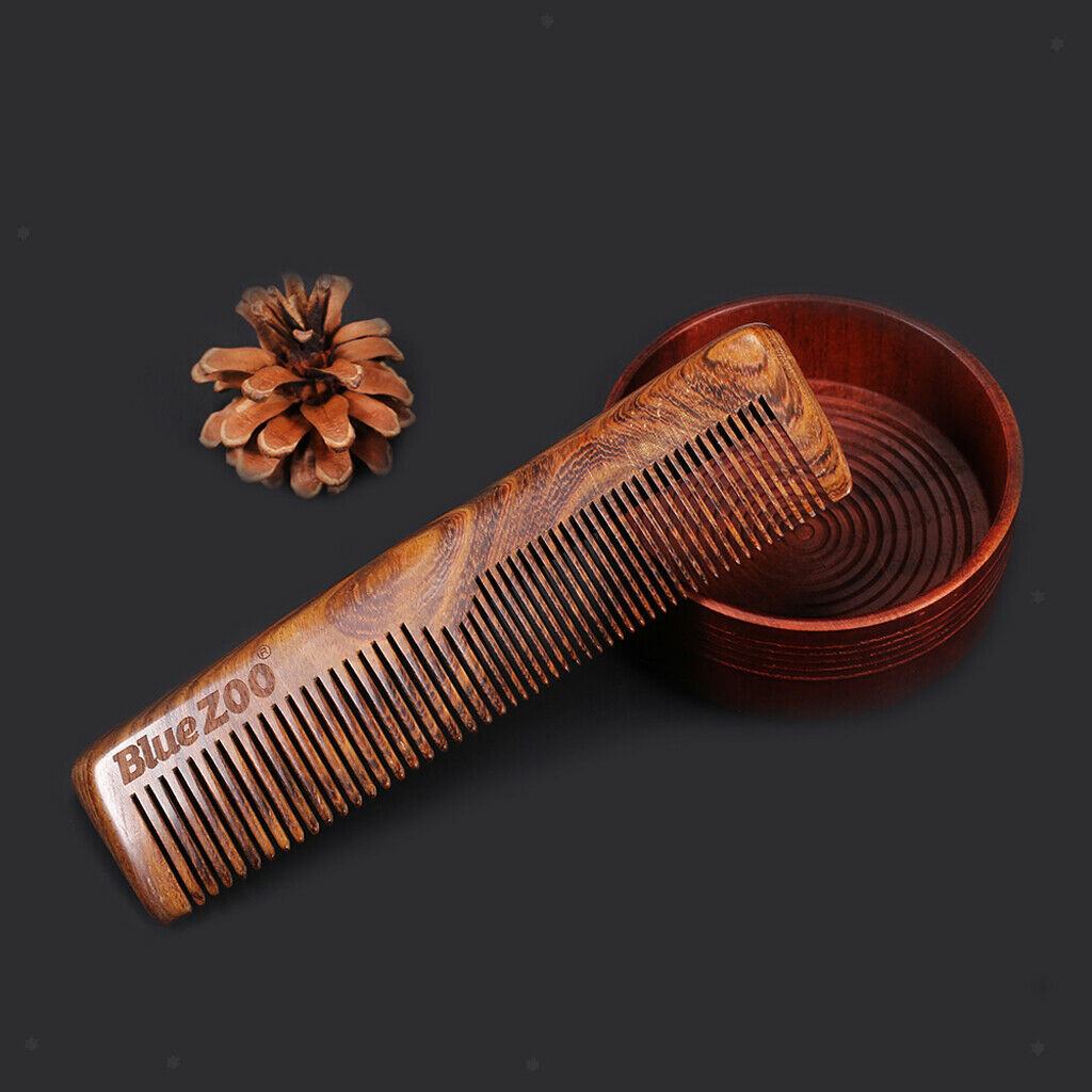 Anti-Static Natural Sandalwood Comb for Men' Hair Beard & Mustache Styling