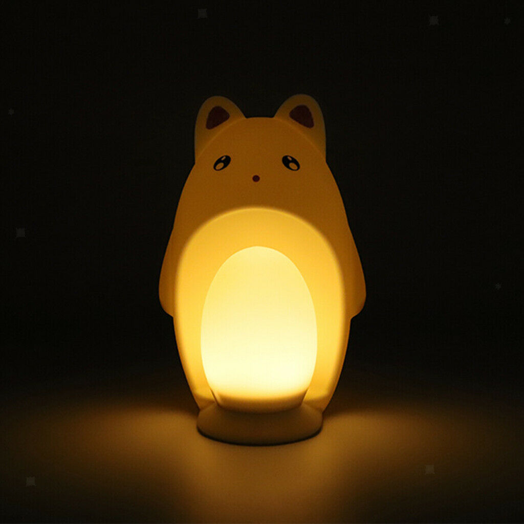 Cute Silicone LED Pet Night Light USB Bedside Lamp Children Indoor Decor Gifts