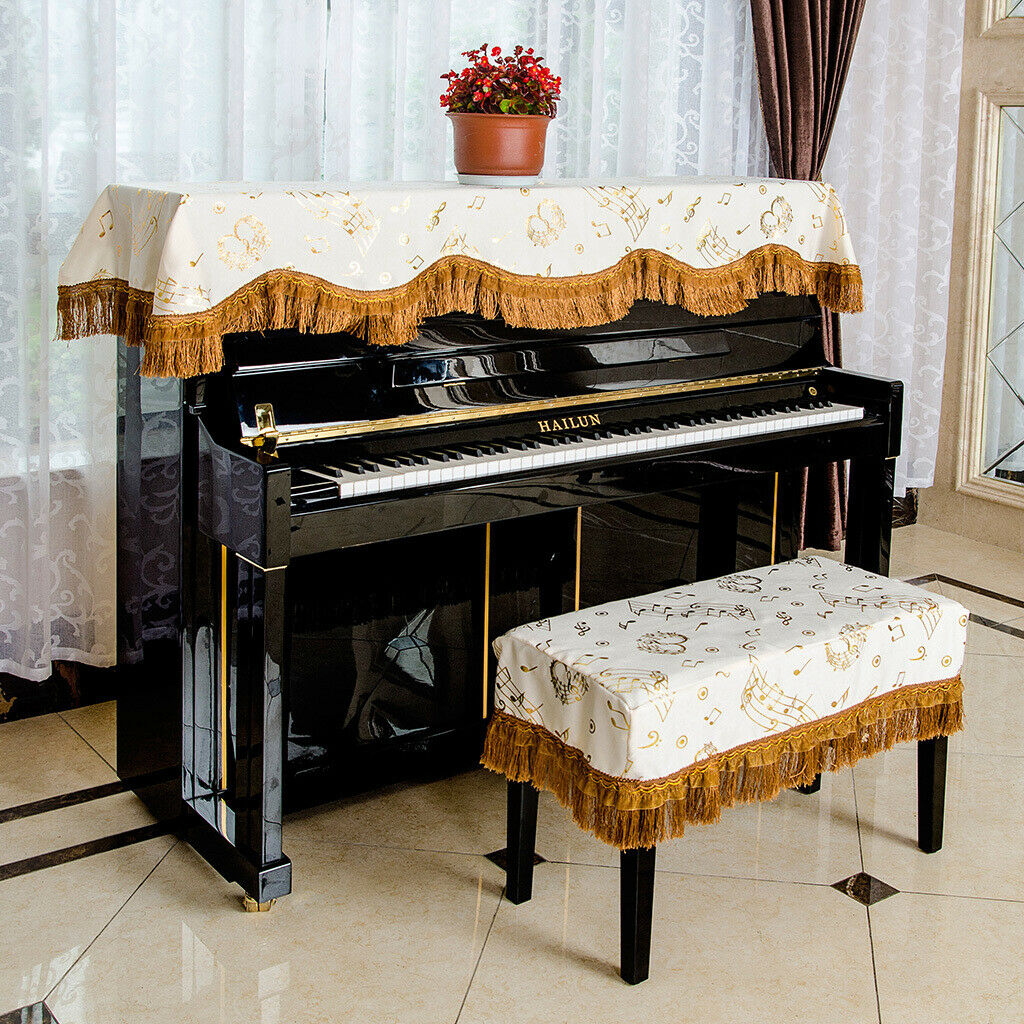 Upright Piano Dusting Cover Towel - Tassel - 151x 35x 120cm /59.45x 13.78x 47.24