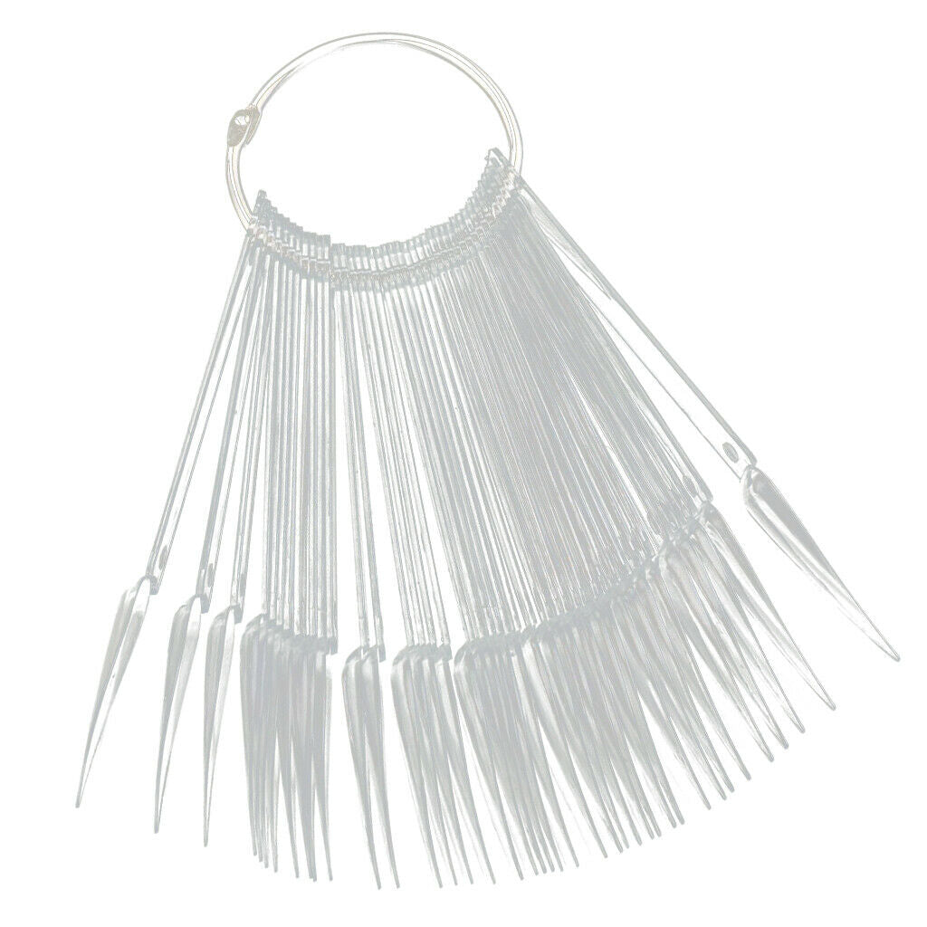 80X Nail Swatches Sticks Fan Nail Art Tips Nail Polish Display Board Clear