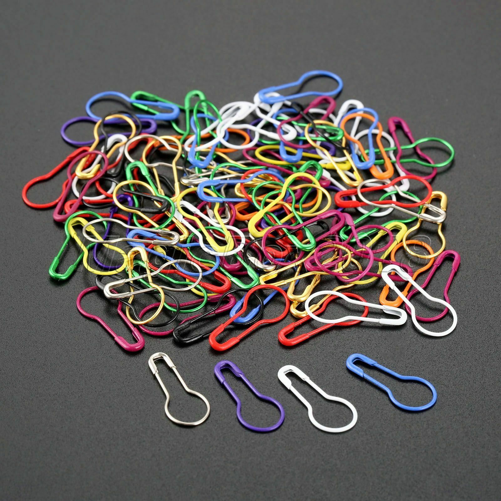 100pcs Calabash Gourd Shape Metal Pins Clips Knitting Stitch Markers Hangtag