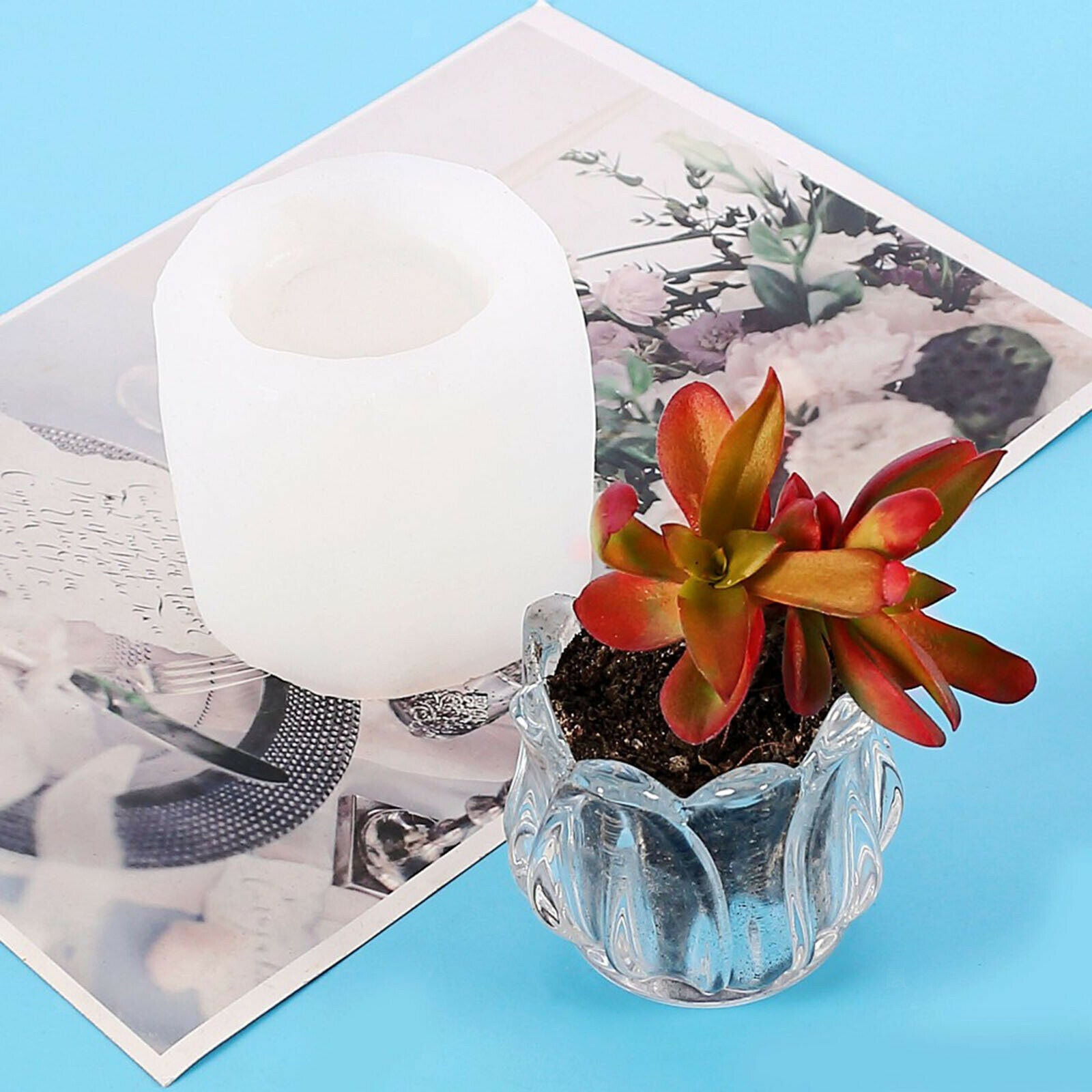 Mini Flower Pot Mold Succulent Planter Ashtray Mould Craft Making Tool