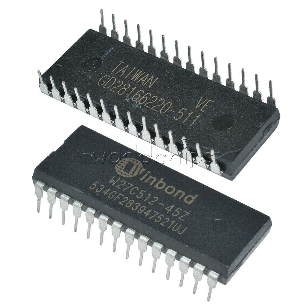 5PCS W27C512-45Z W27C512 DIP-28 IC Winbond EEPROM 5V 45NS 512KBit 64K*8