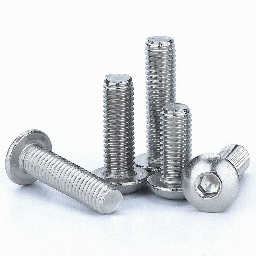 60Pcs M3 Button Head Screws Allen Socket Bolt Kit -A4 Stainless L4/5/6/8/10/12mm