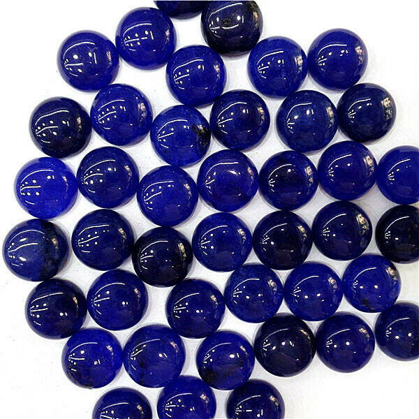 100Pcs 12mm Wholesale Deep Blue Malay Jade Round Cab Cabochon Accessories HH7084