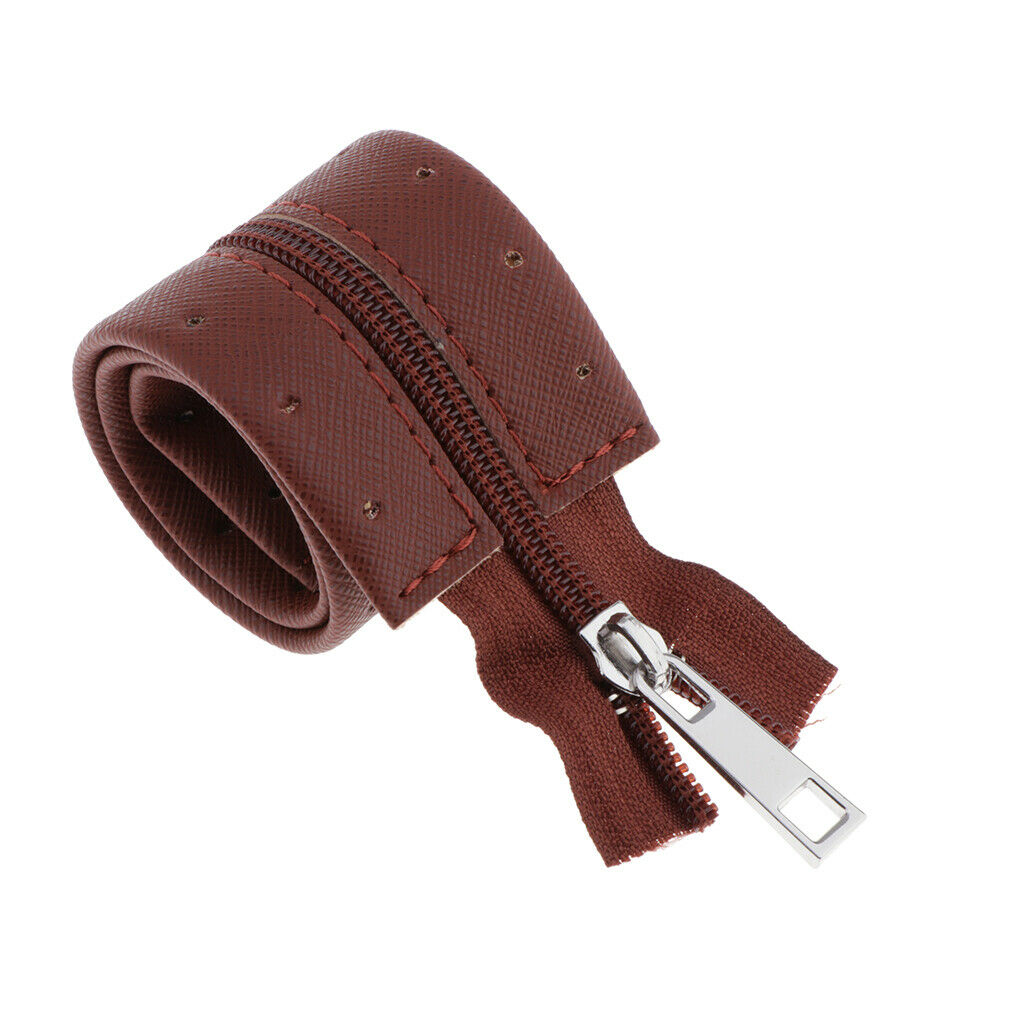 Pu Leather Zipper Tailor for Sewing Handcraft DIY Bag Accessory Coffee