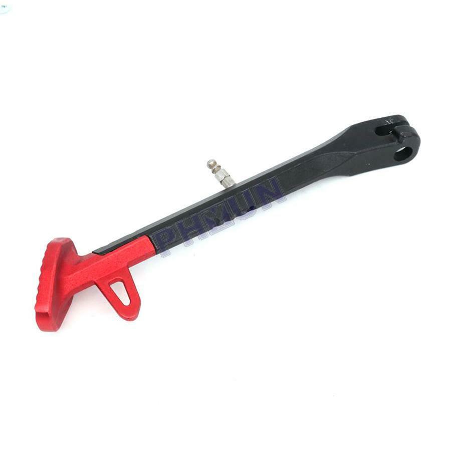 8.6inch CNC Motorcycle Side Stand Leg Kickstand Black & Red Aluminum Universal