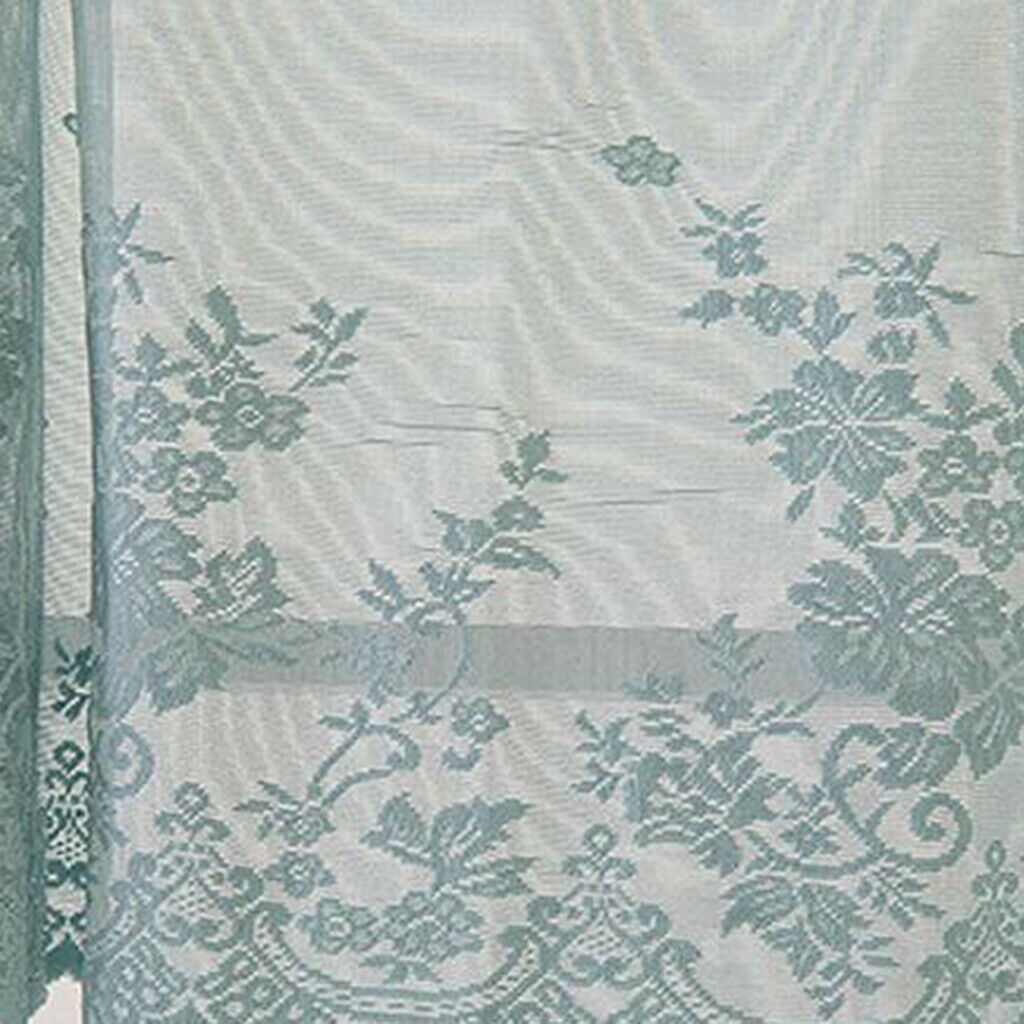 2pcs/set Short Embroidered Lace Voiles Kitchen Window Valances 51x16inch