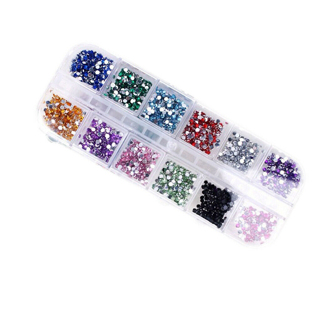 6x Shimmer Nail Rhinestones Glitters Design Pointed Tweezer Dotting Tools