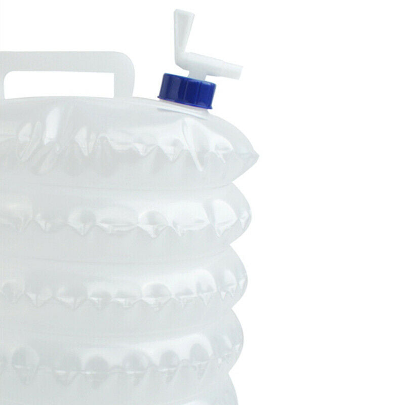 Outdoor Camping Foldable Bucket Water Bag Container with Tap Portable .l8