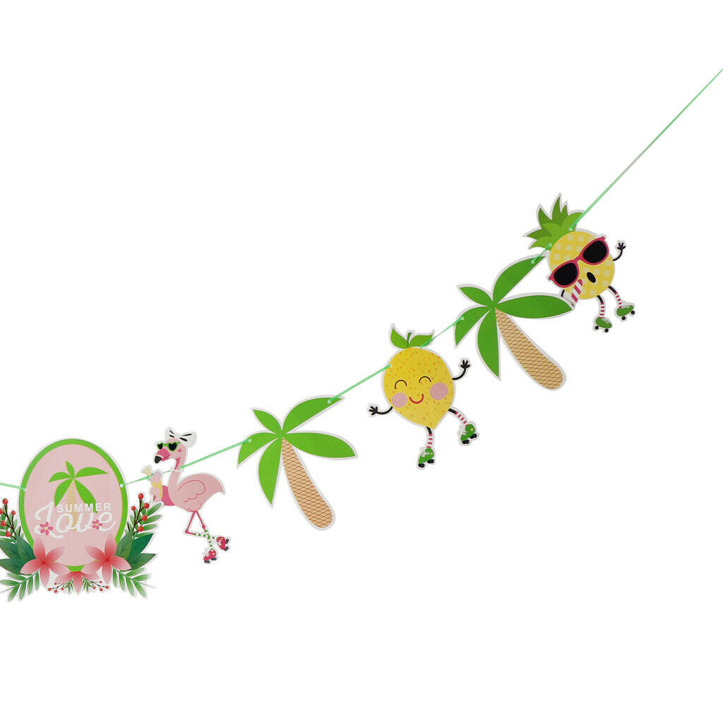 Pineapple Coconut Trees Paper Bunting Banner Garlands for Kids Baby Shower