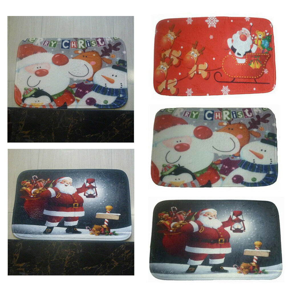 Christmas Door Mat Entrance Doormats Kitchen Area Floor Rug Bedside Mat Red