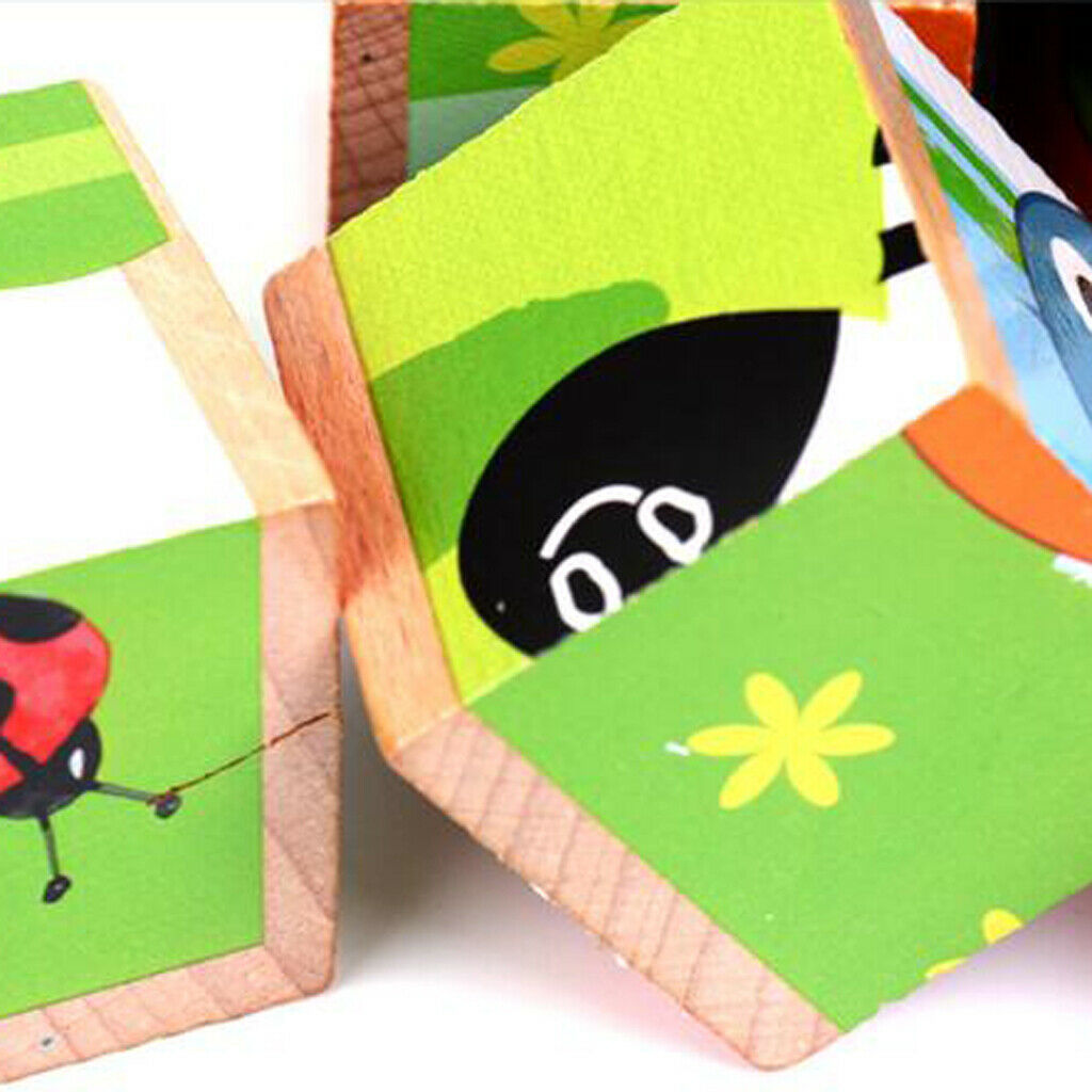 Wooden Marine life Building Blocks Preschool   Block Jigsaw Travel Puzzle