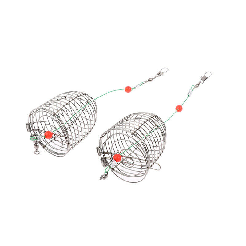 Small Stainless Steel Bait Cage Basket Feeder Holder Fishing Accessories TacBDA