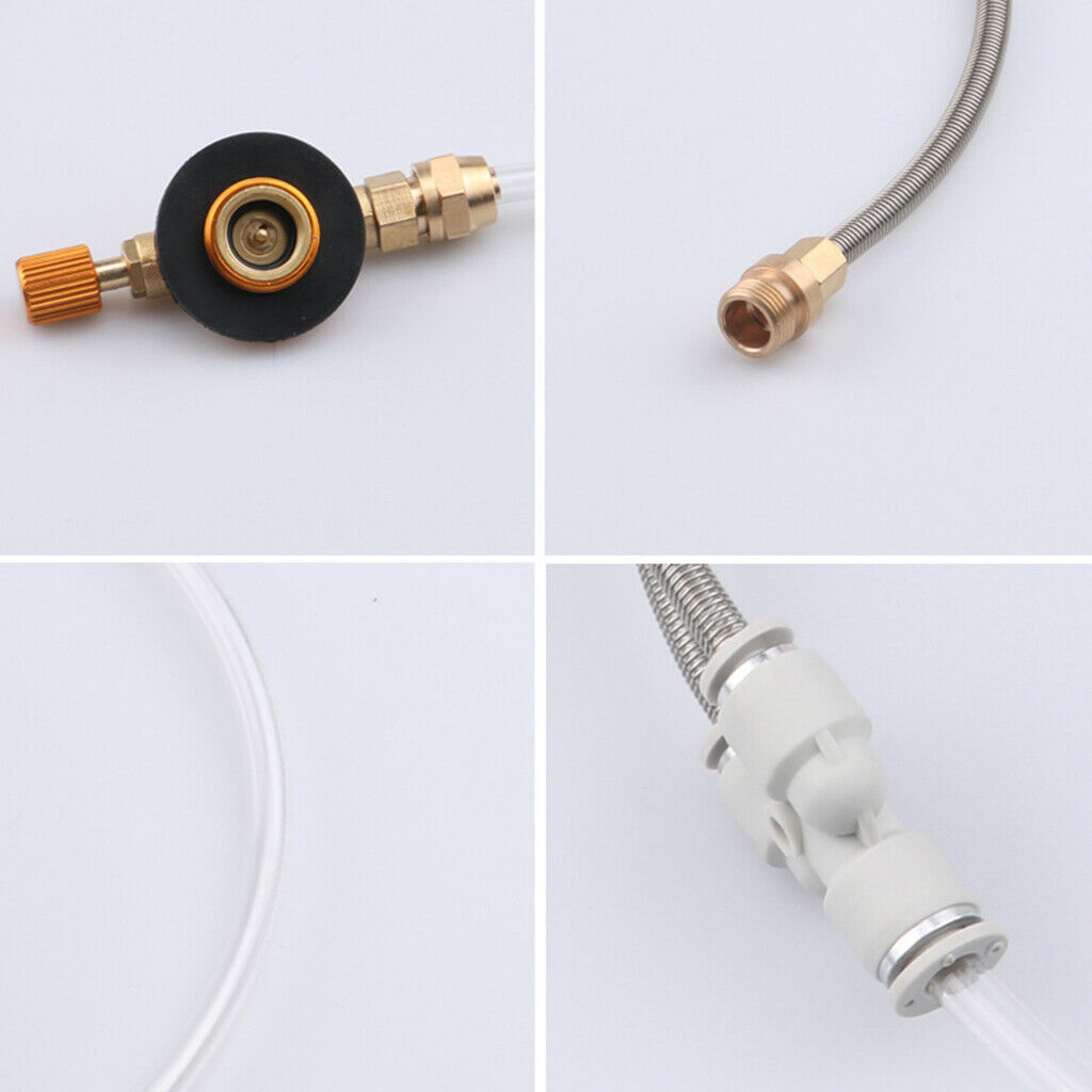 2 Stage Hose Pipe Propane Regulator Adapter for Flat Gas Tank Camping Stove