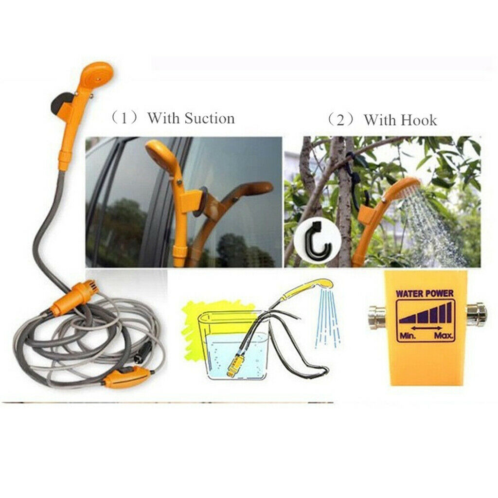 Portable Camping Outdoor Shower Pump with Water Contain Bucket, Foalding Water -