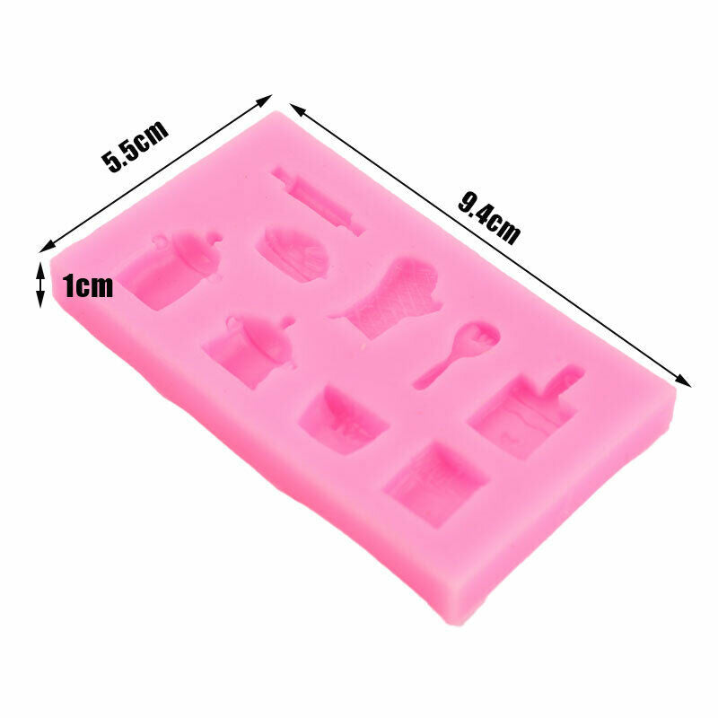 1pcs Gloves Pot Spoon Fondant Cake Chocolate Silicone Mold Cake Decoratio.l8