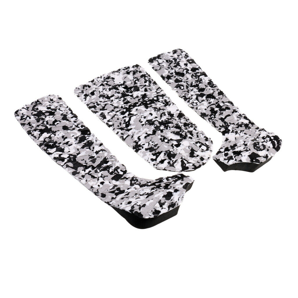 3 PIECES SURFBOARD TAIL PAD DECK GRIP TRACTION PAD NON SLIP Black CAMOUFLAGE