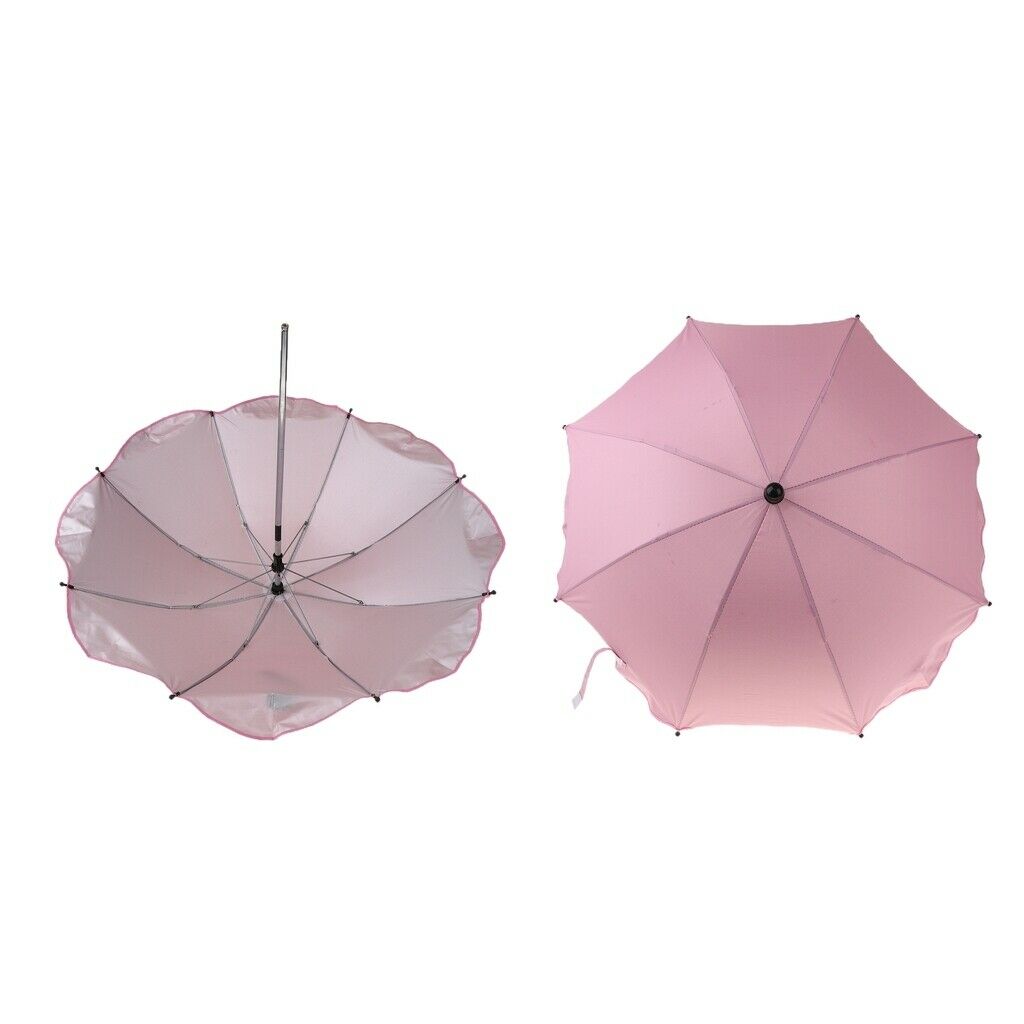 2 Pieces Pink  Beach Sunshade Shelter All-weather Waterproof Umbrella with Safe