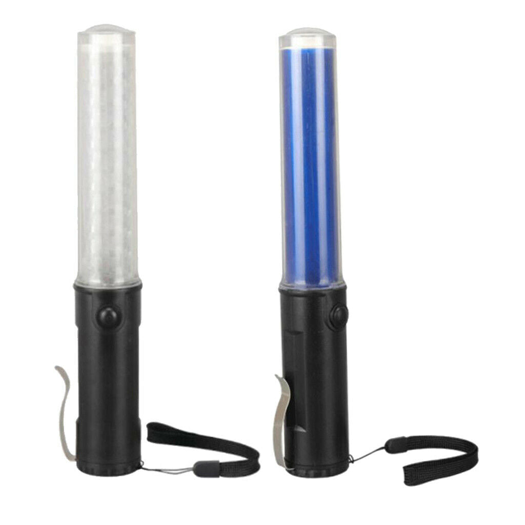 2Pcs 26cm LED Traffic Safety Signal Baton Light Fluorescent Stick Wand