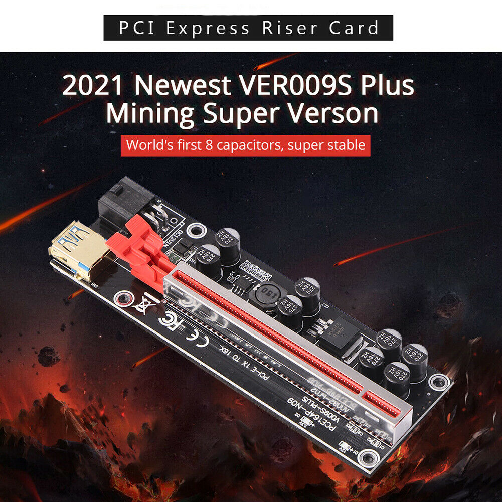 PCI-E Riser Board 1x To 16x GPU Extender Riser Adapter Card Cable Bitcoin Mini @