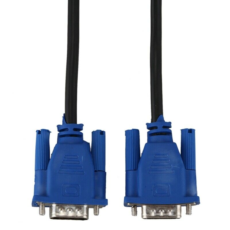 Black Blue VGA 15 pins Male to Male Plug Cable Computer Monitor Wire Cable 1.5W7