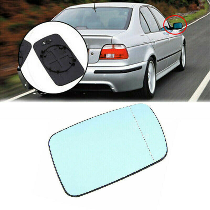 For BMW E46 Coupe E65 Sedan 2001-2008 02 07 Right Side Mirror Glass Blue Heated