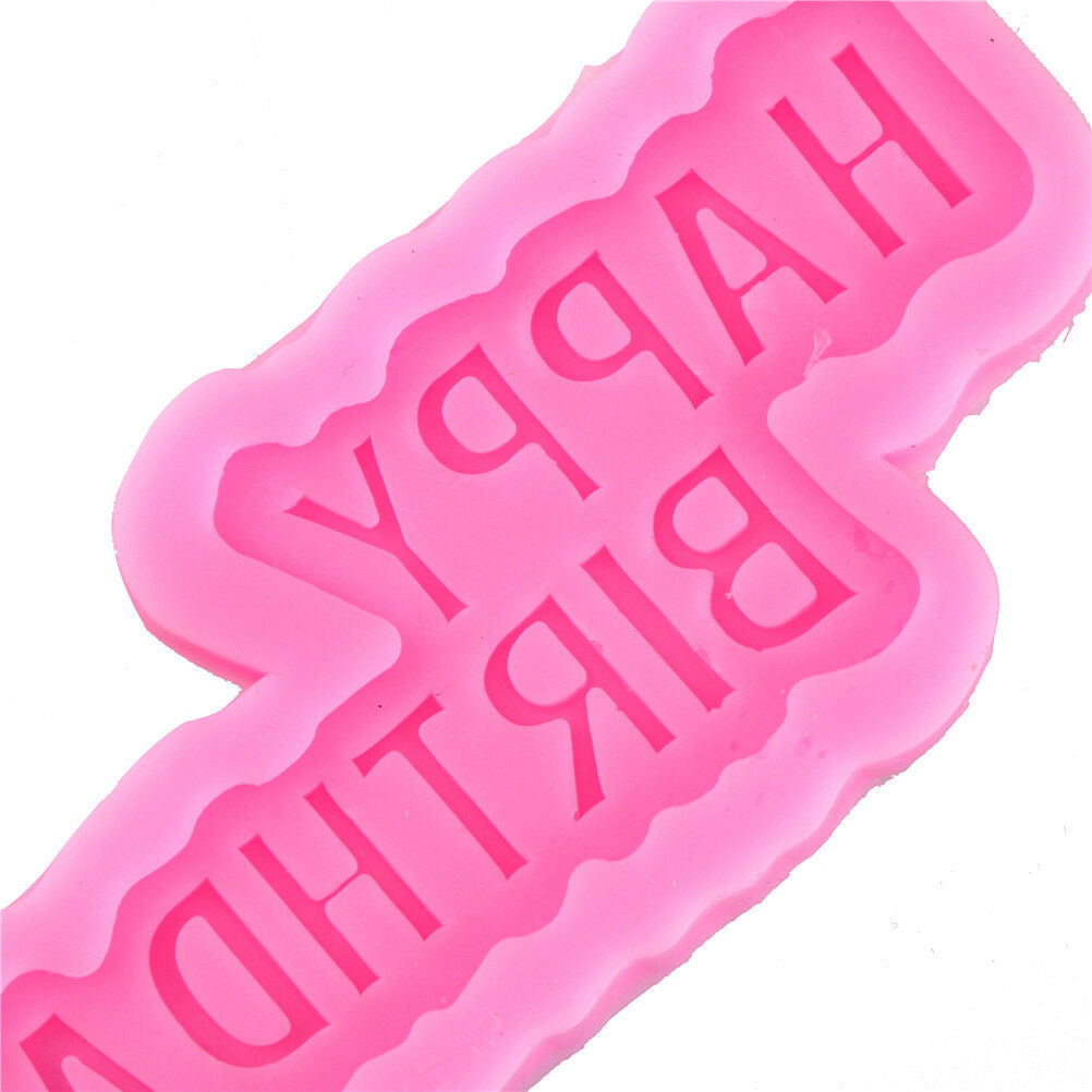 Happy birthday fondant cake decorating silicone mold baking tools xmas de.l8