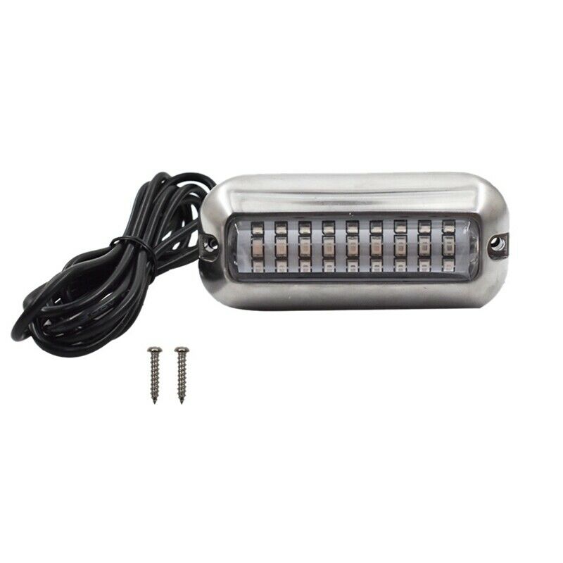 2Pcs 27 Blue LED Stainless Lights Underwater Pontoon for Marine Boat Transom IE3