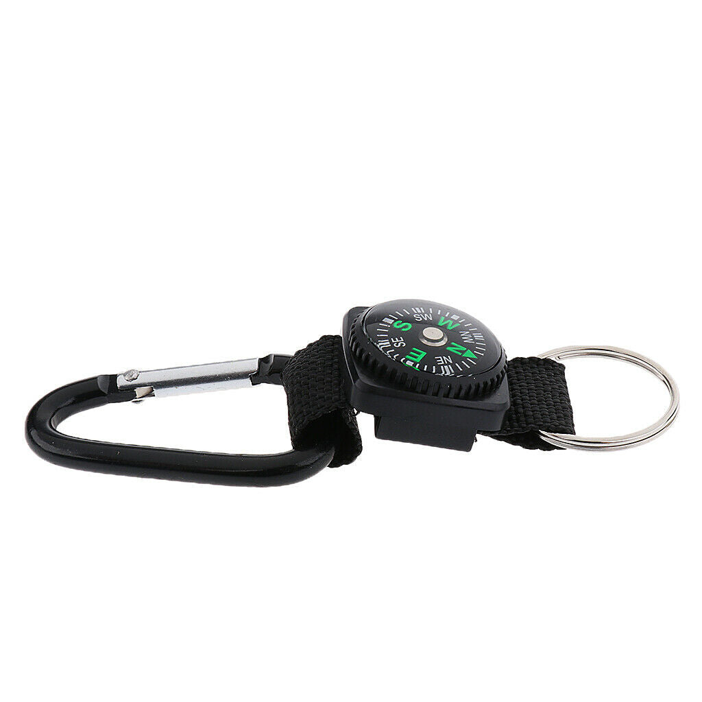 Detachable Compass Keyring Keychain, Multipurpose Outdoor Climbing Buckle