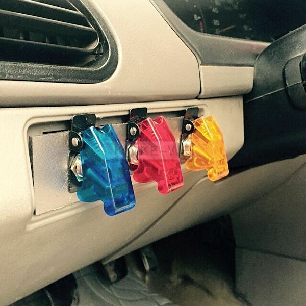 5x Red LED Illuminated Toggle Rocker Switch With Cover For Car Boat 12V 20A New