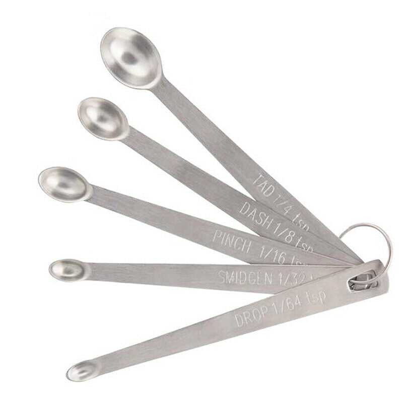 5pcs/Set Small Measuring Spoon Stainless Steel Coffee Measuring Spoons Ki.l8